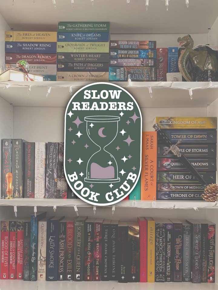 Badge autocollant « Slow Readers Book Club » pour la vente par BareBookish