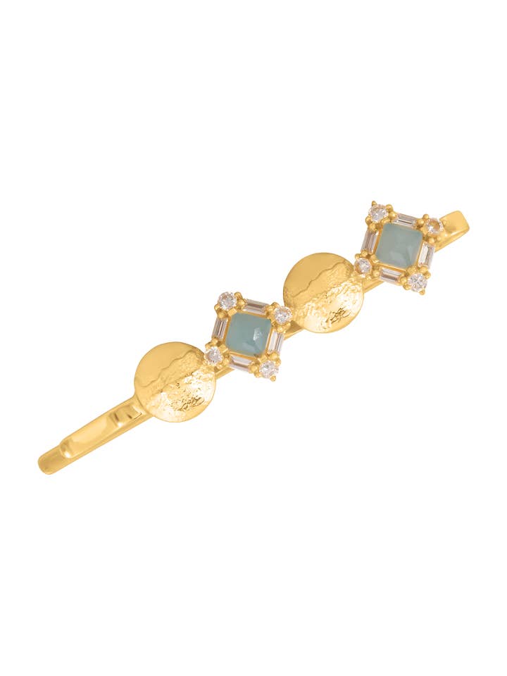 Horquilla Elara Aguamarina für den Großhandel von Lavani Jewels