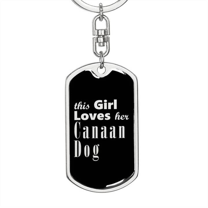 Canaan Dog v2 - Luxury Dog Tag Keychain for wholesale by Unique Gifts Store