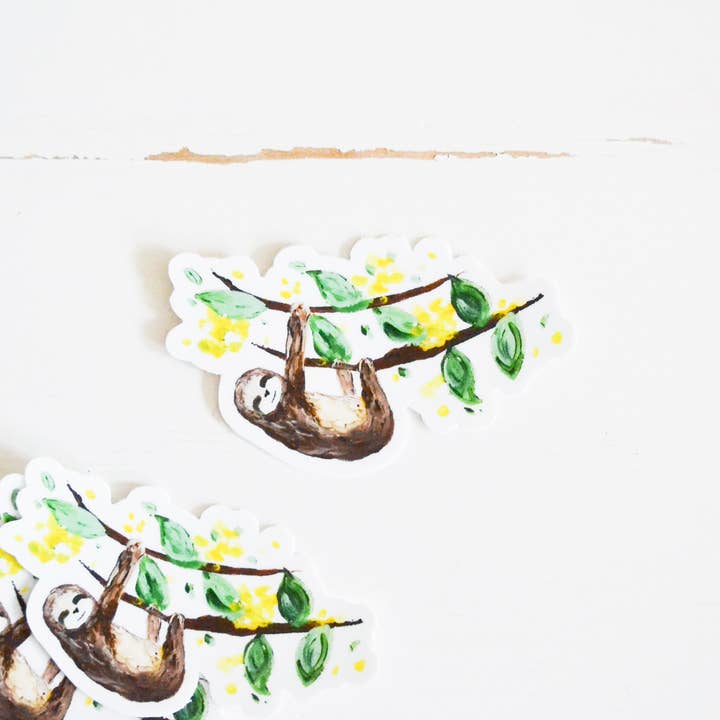 Luiaard sticker voor wholesale door Laura King Paints