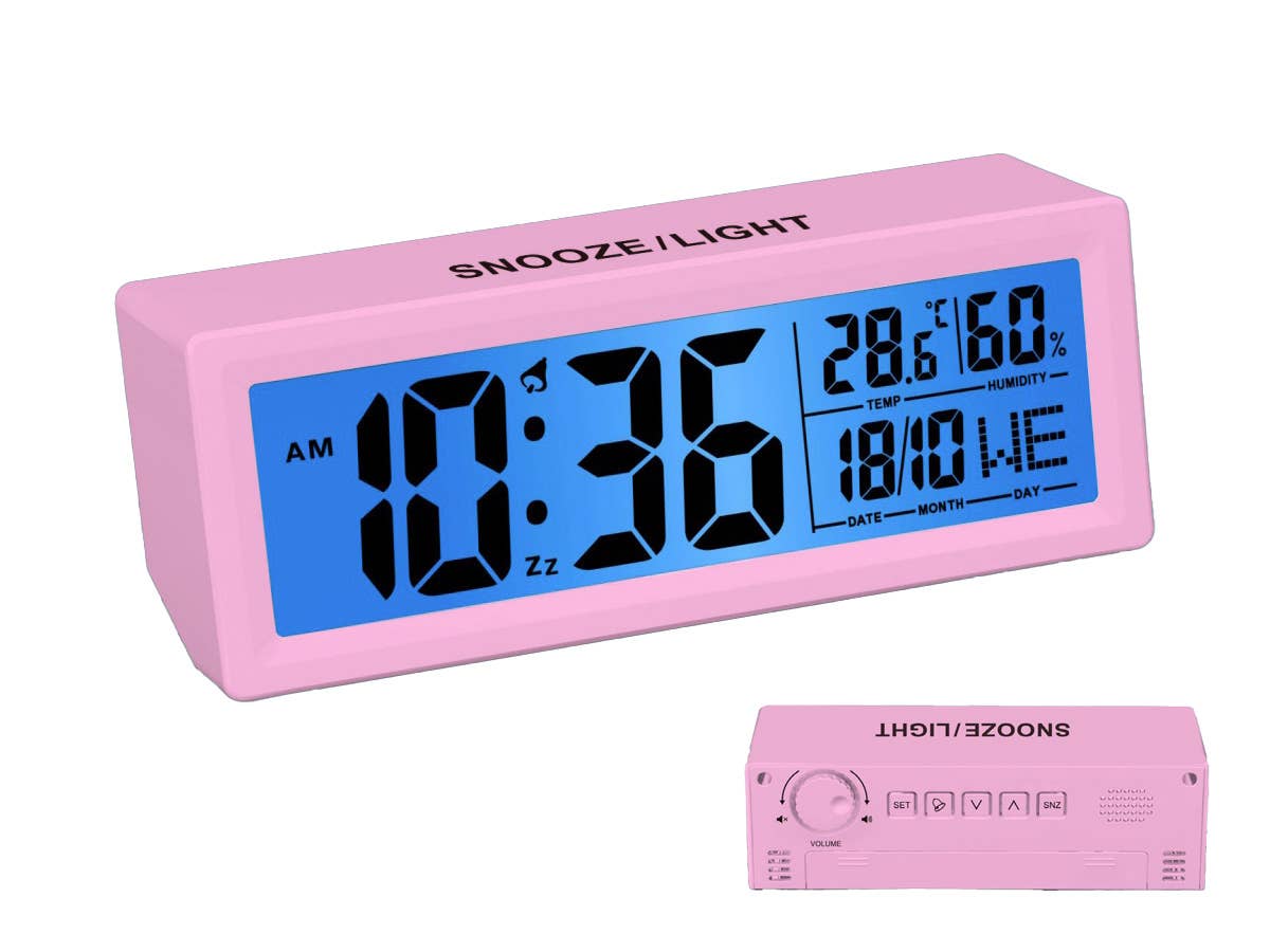 I-Total, I-Drink – wholesale Väckarklocka – Rosa multifunktionsväckarklocka0