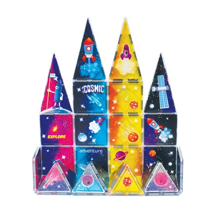 CreateOn - Wholesale Building Set - Kids - Crayola Cosmic Magnetic Tiles 40-Piece Set