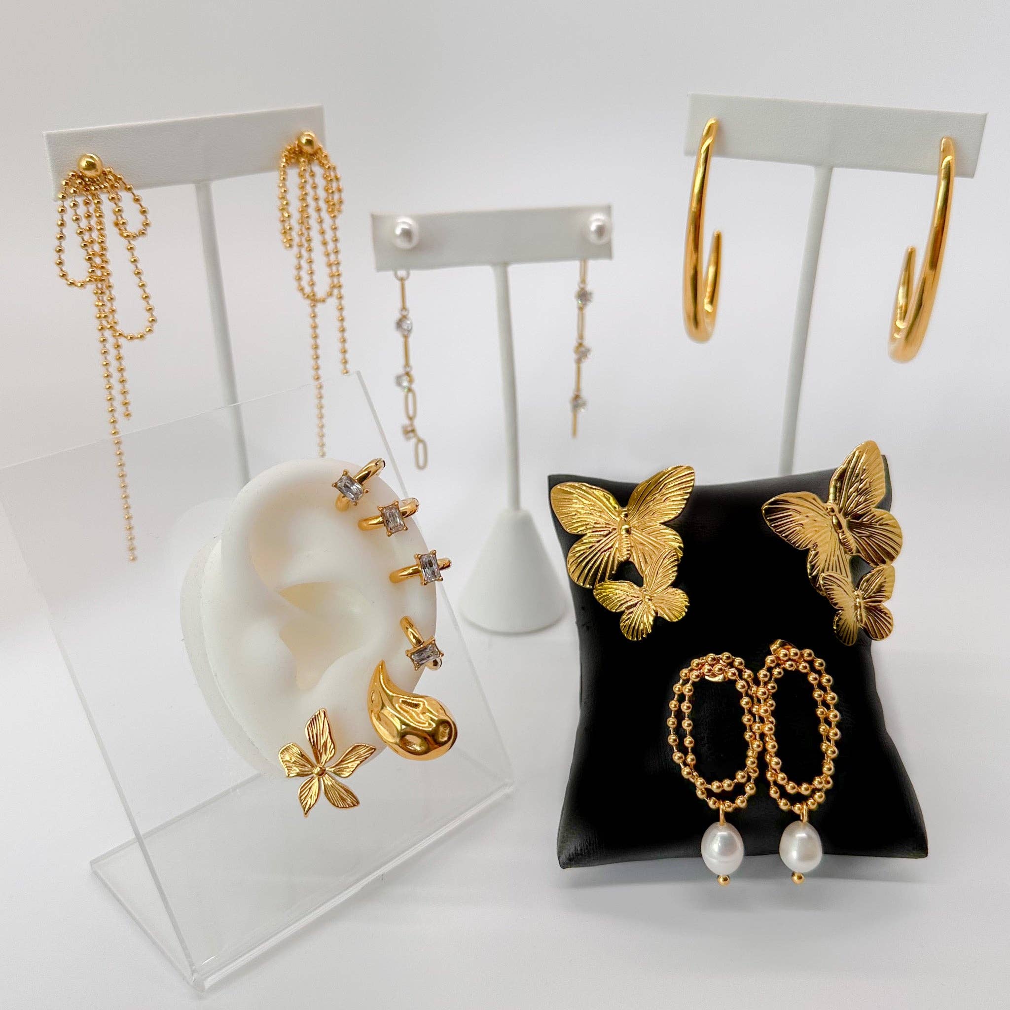 DRIP JEWELRY - Wholesale Cuff/Wrap Earrings - Gold Baguette CUFF earring7