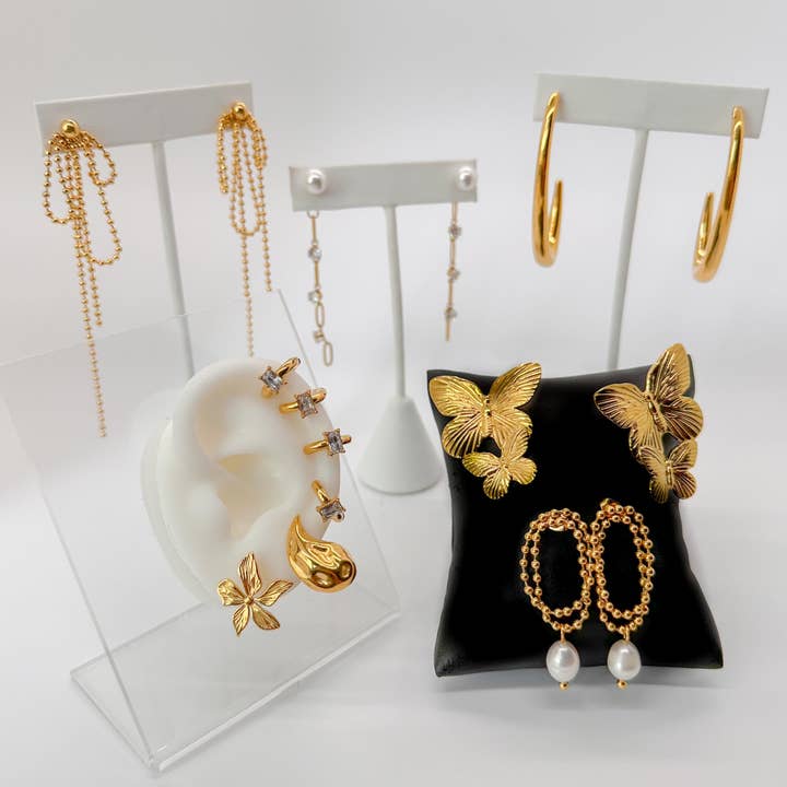 DRIP JEWELRY - Wholesale Cuff/Wrap Earrings - Gold Baguette CUFF earring7