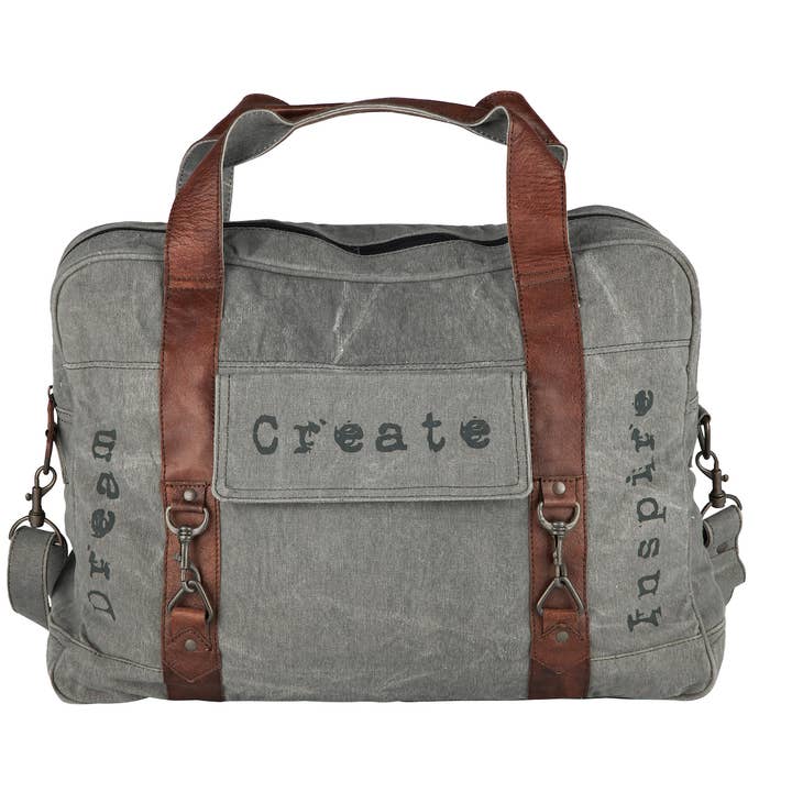 Mona B. - Wholesale Weekender Bag - Women's - Dream Create Inspire Up-Cycled Canvas Weekender Bag1