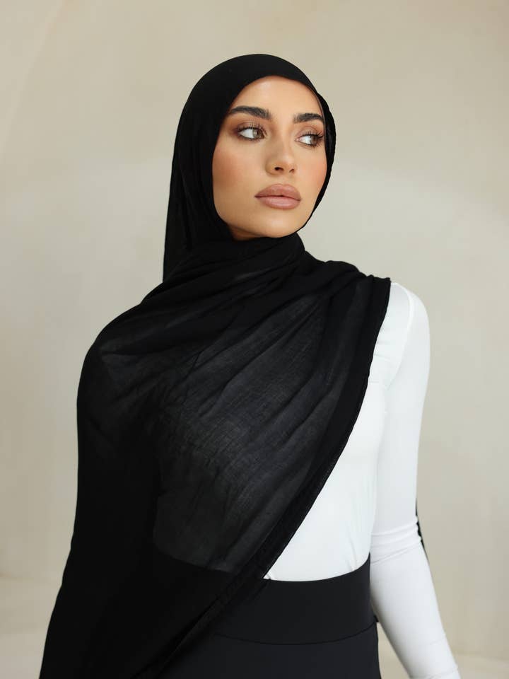 Luxe Double Stitch Hijab Midnight for wholesale by Mod Squad