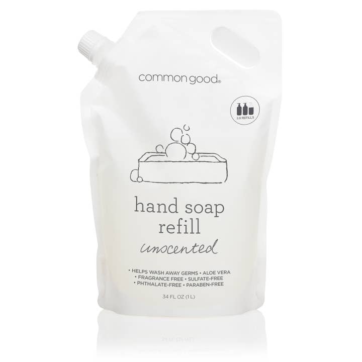 Common Good - Vendita all'ingrosso Sapone/Lozione per mani - Sacchetto di ricarica per sapone per le mani, 34 Fl Oz3