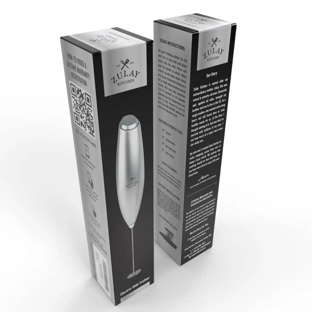 Zulay Kitchen - Wholesale Kitchen Tool/Gadget - Powerful Handheld Milk Frother - No Stand1