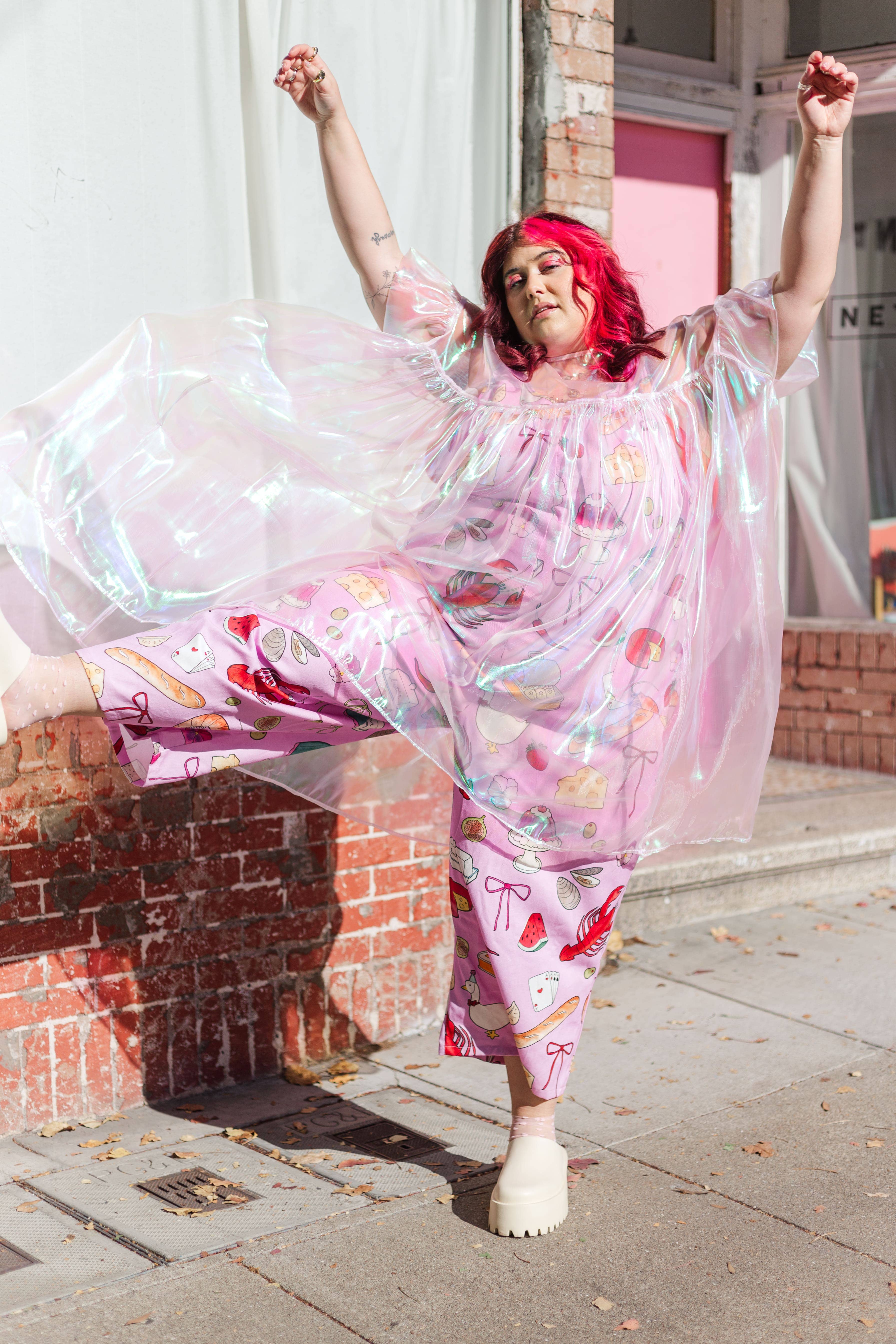 Nettle Studios - Wholesale Dress - Women's - Size Inclusive Plus Size Ruffle Maxi Dress Sheer Pink15