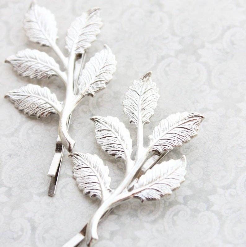 A Pocket of Posies - Wholesale Bobby Pin - Women's - Branch Bobby Pin - Antiqued Brass  - two piece0