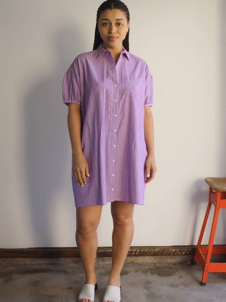 Kiki Dress - Orchid Stripe for wholesale by Myrtle