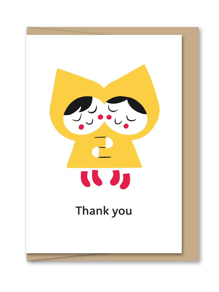Mini Thanks Hug (Enclosure-sized Thank You Greeting Card) for wholesale by Maginating