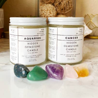 Collection Zodiac Healing - Bougies de soja cachées pour la vente par Heart & Soul