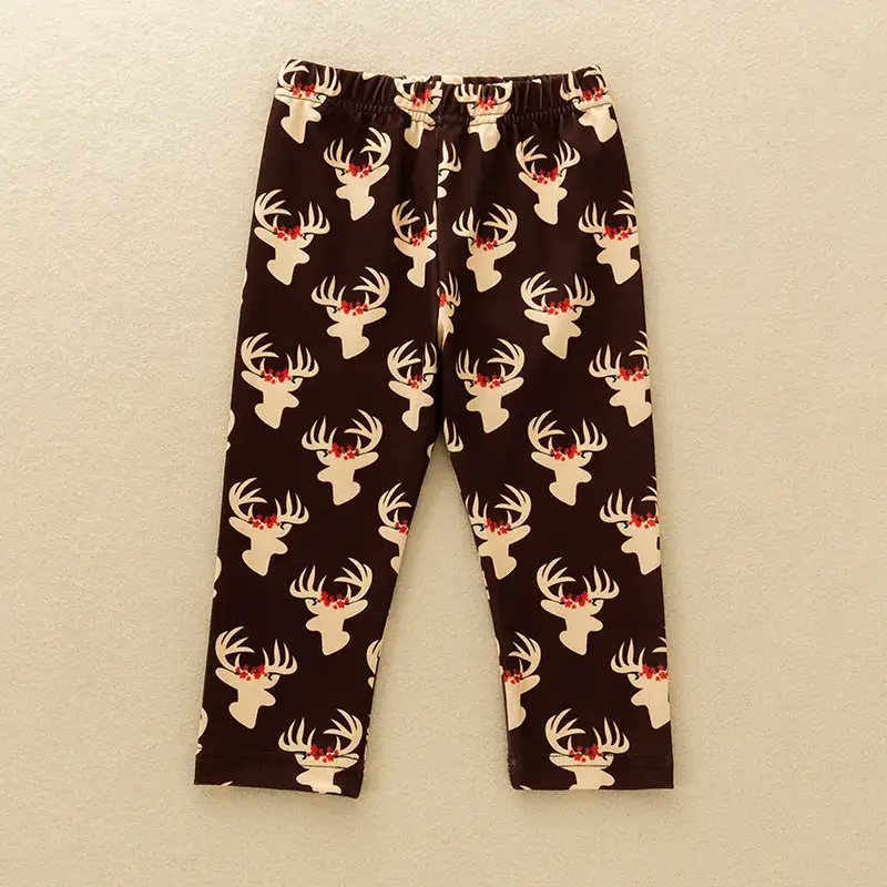 Fennco Styles - Wholesale Clothing Set - Baby - Brown-Yellow Reindeer 4pcs Girl Outfit 3