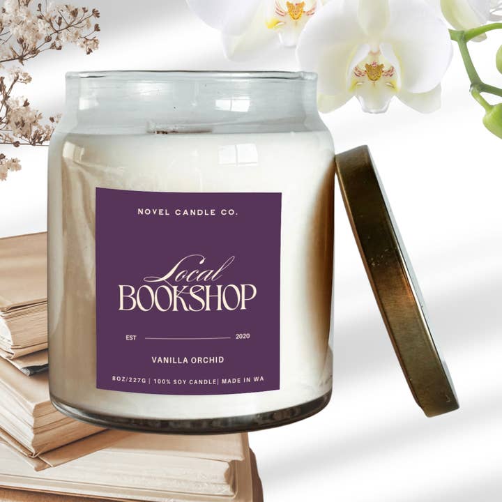 Local Bookshop for wholesale by Novel Candle Co