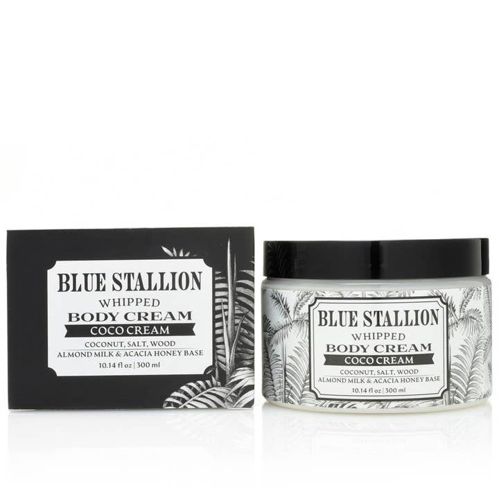COCO CREAM AMANDELMELK & ACACIAHONING GEKLOPTE LICHAAMSCRÈME voor wholesale door Blue Stallion Farm
