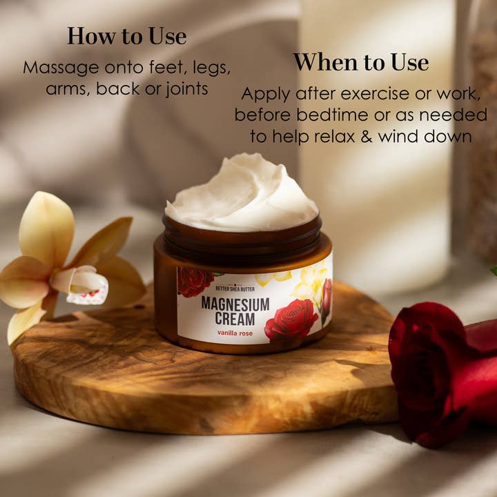 Better Shea Butter - Wholesale Body Cream/Lotion - Magnesium Cream (Vanilla Rose) for Sleep and Relaxation8
