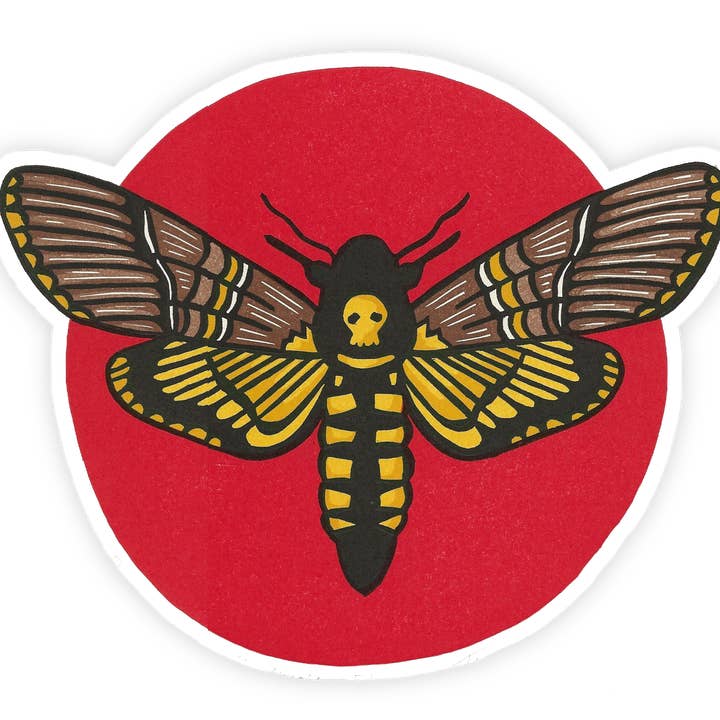 Deaths Head Hawk Moth Sticker for wholesale by Coxswain Press
