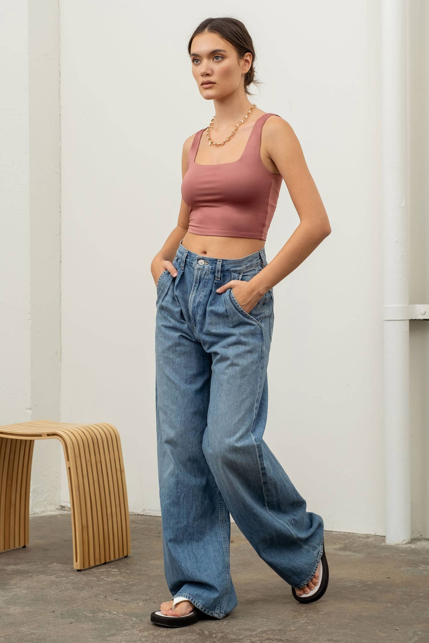 The Workshop Studio - Wholesale Gebreide top - Dames - OMKEERBARE TANKTOP MET KORTE VIERKANTE HALS55