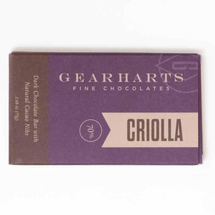 Criolla Bar for wholesale by Gearharts Fine Chocolates
