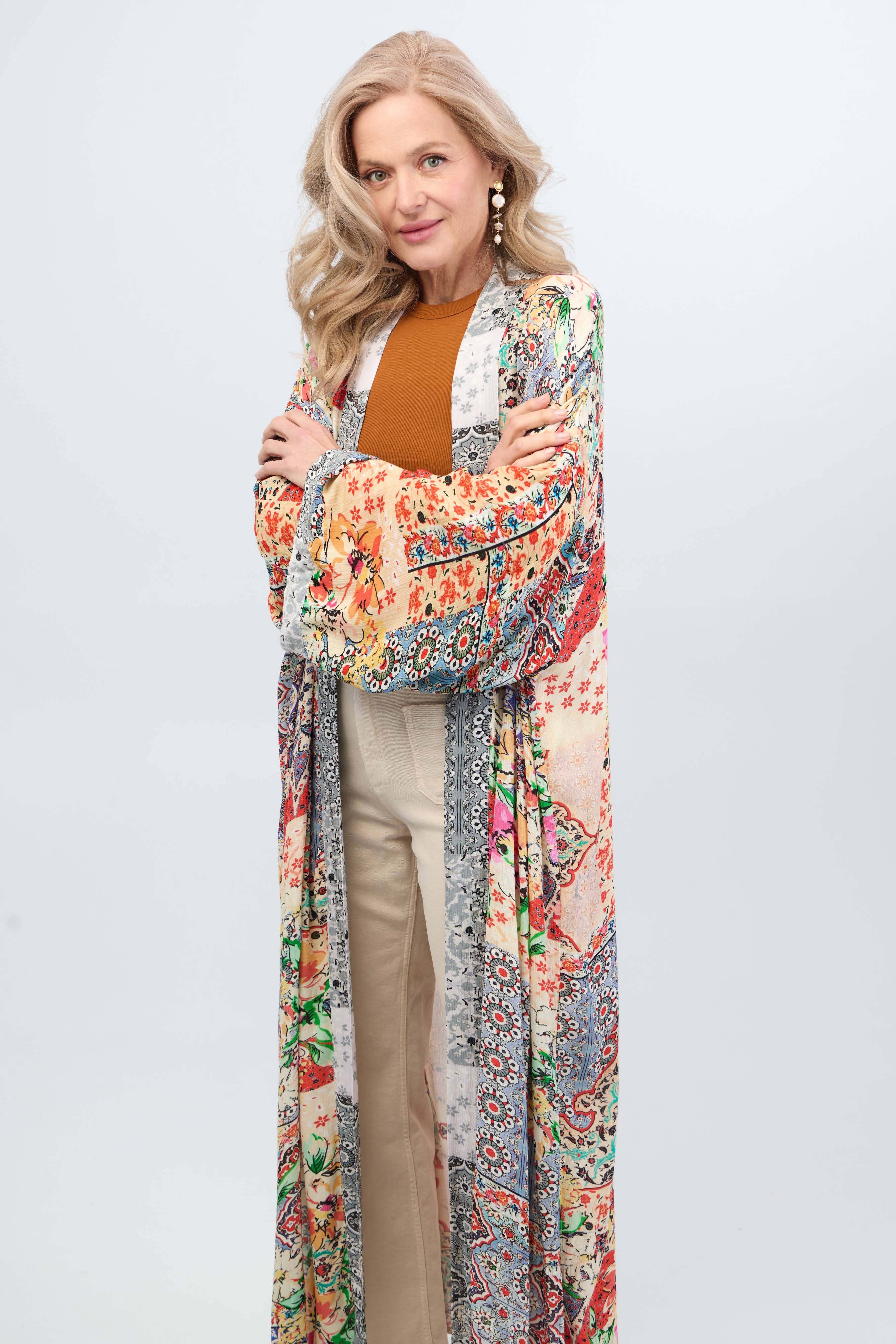 SAACHI - Wholesale Kimono - Women's - Mixed Floral Long Kimono Duster3