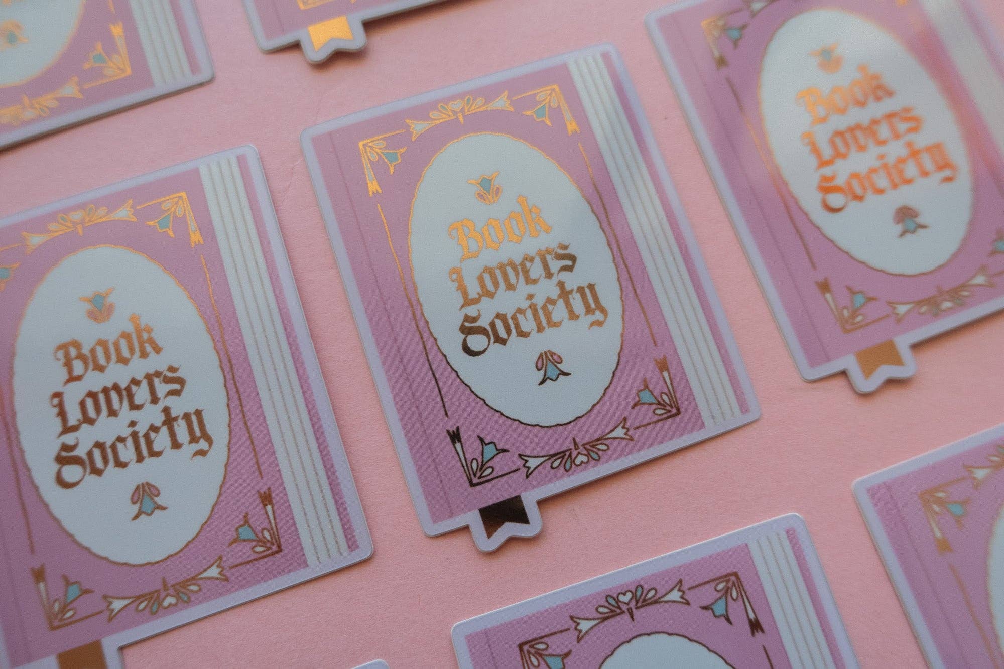 Jollie Ollie Designs - Wholesale Sticker - Book Society Sticker [with gold foil]4