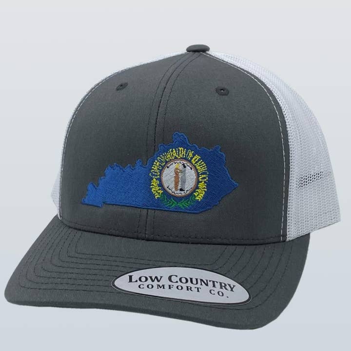 Chapeau Charcoal/Blanc Drapeau Kentucky pour la vente par Riverbed Threads