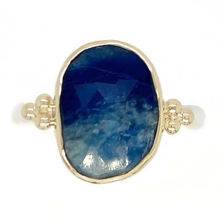 Afganit sjögräsring i 14k guld och sterlingsilver för wholesale av Emily Amey Jewelry