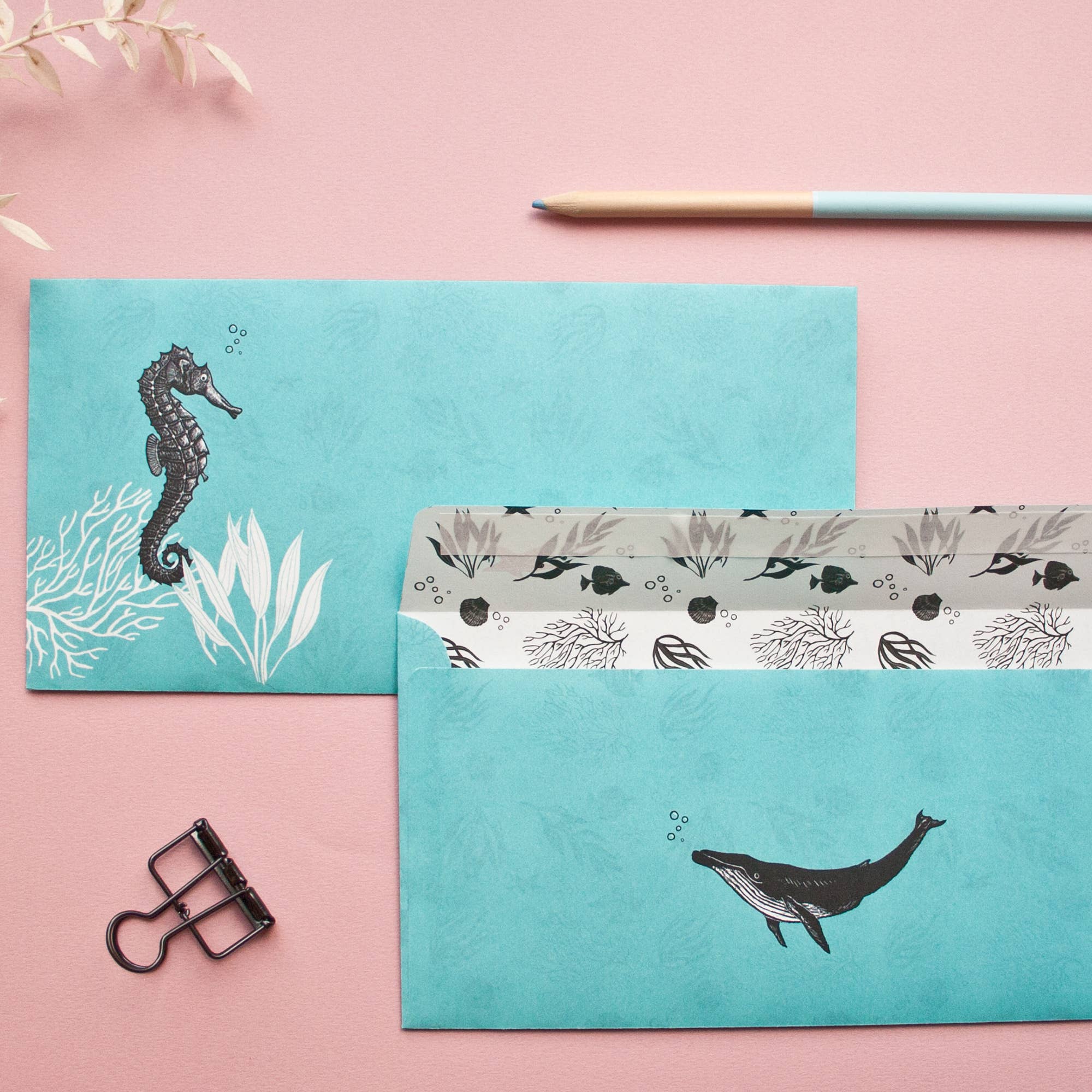 Katja Rub - Wholesale Envelopes - Set of Seahorse Envelopes, 10 pieces DIN long1
