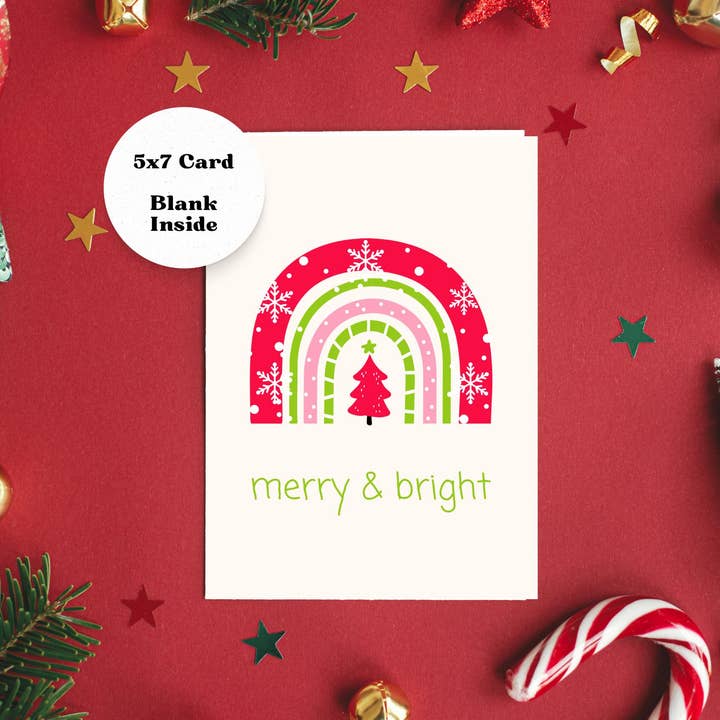 Cartão de Felicitações de Natal Arco-Íris por atacado de Phillips & Co Designs