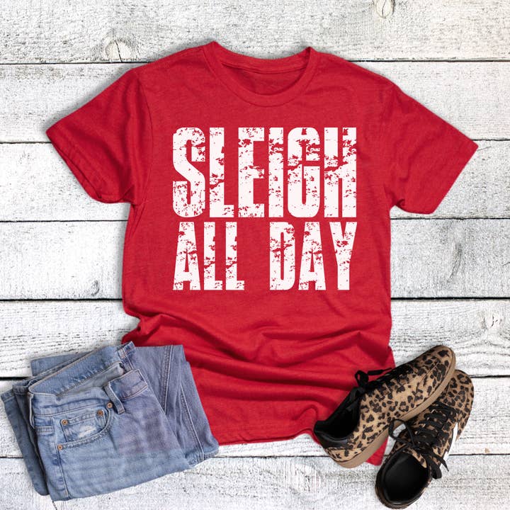 Christmas Sleigh All Day Graphic Tee for wholesale by The Way Down South