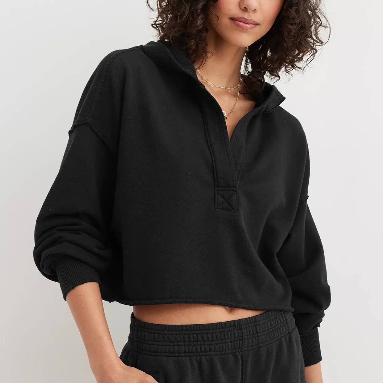 Rosa Clothing - Wholesale Sweatshirt - Women's - Balloon Sleeves Lines Trendy Hoodie Sweatshirt5