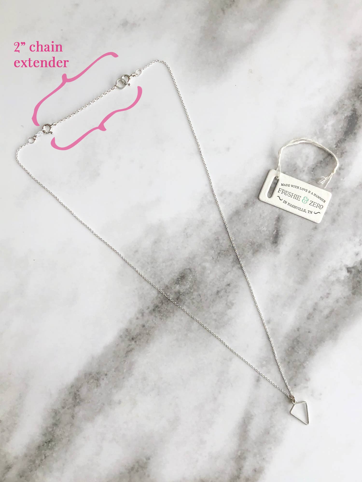 Freshie & Zero - Wholesale Link & Chain Necklace - 2" Rollie Chain Extender | sterling silver or gold filled2