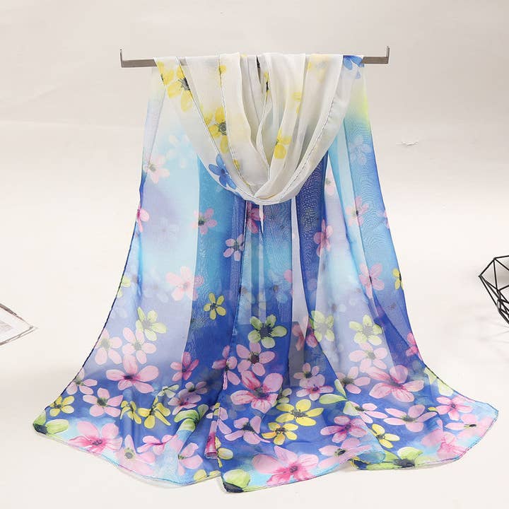 SALINA TRADING INC – wholesale Scarf – Women's – Spring Summer Flower Printed Chiffon Women Scarf10