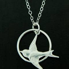 Sosie Designs - Wholesale Pendant/Charm Necklace - Sterling Silver Swallow Song Bird Necklace