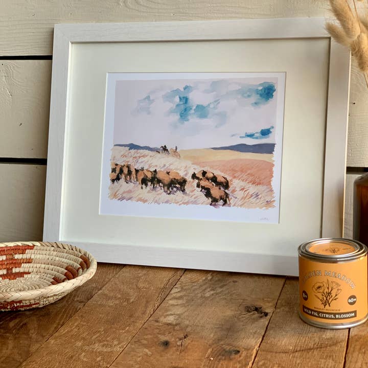 Little Salt Wagon - Wholesale Art Print - Bison Herd Landscape Art Print Wall Decor4