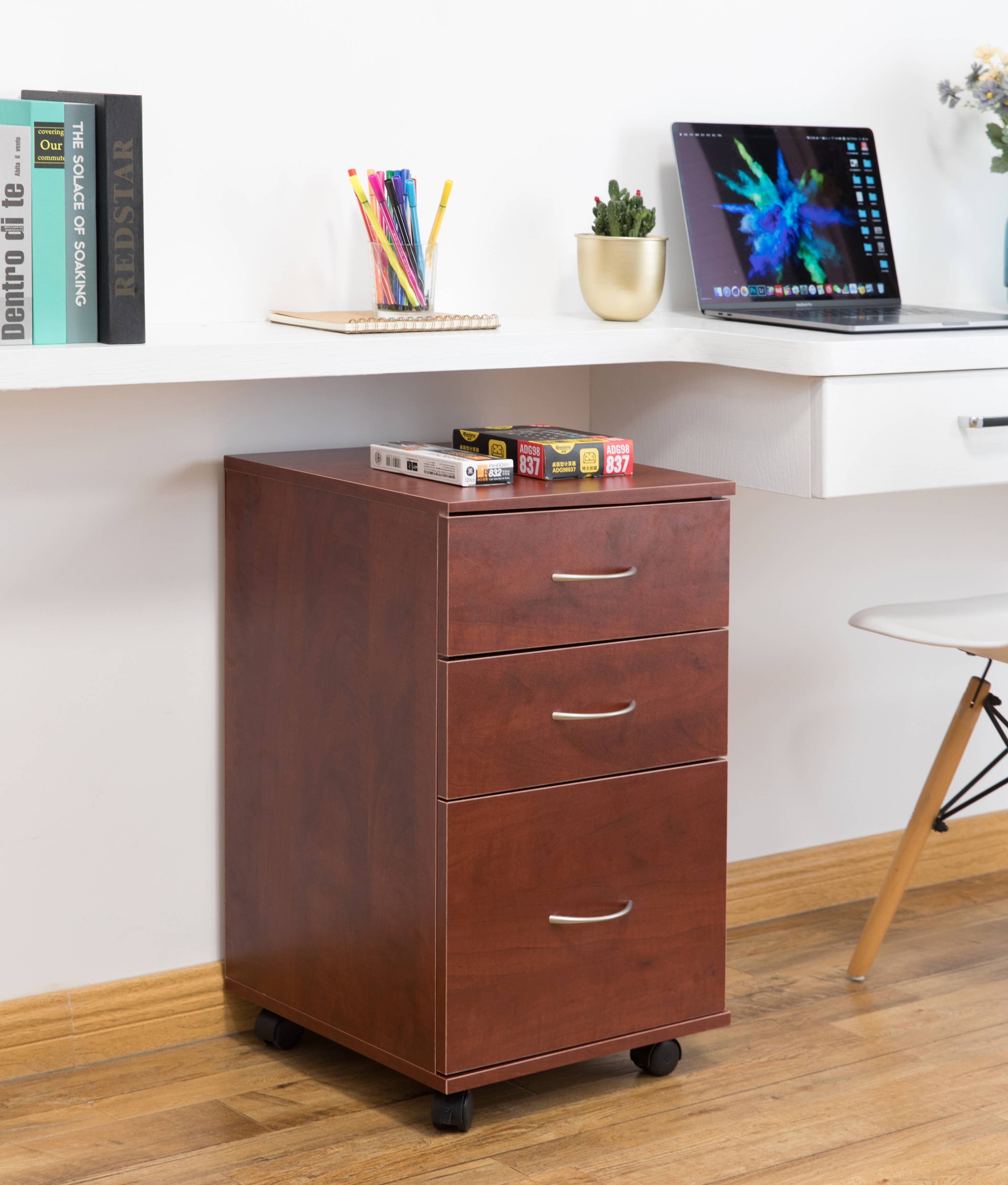 Quickway Imports - Venta al por mayor Armario - Archivador de oficina con 3 cajones con ruedas5