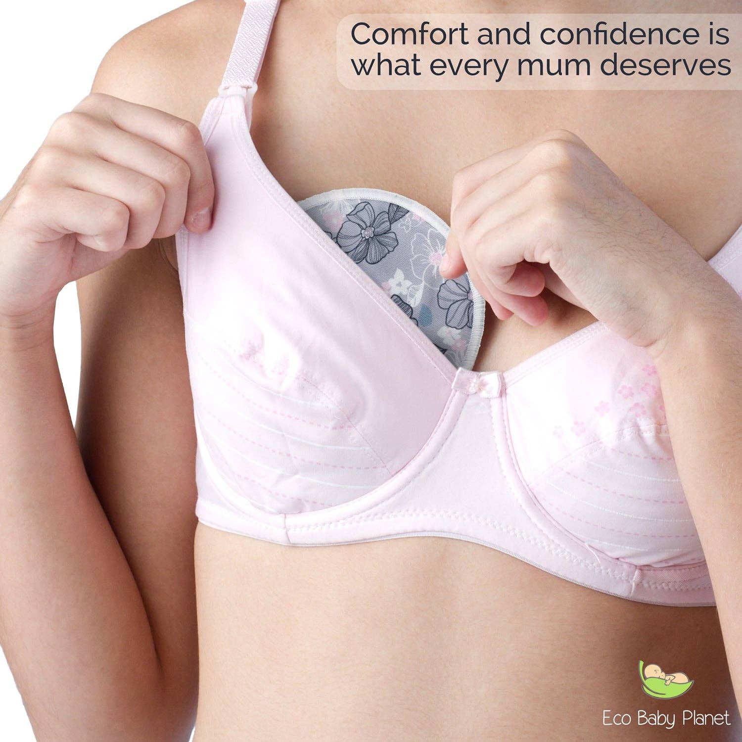 Eco Baby Planet - Wholesale Nursing Pillow/Pad - Maternity - Reusable Breast Pads (12 Pack) - Washable Organic Bamboo Nursing Pads (Fabric Pouch + Laundry Bag included)7