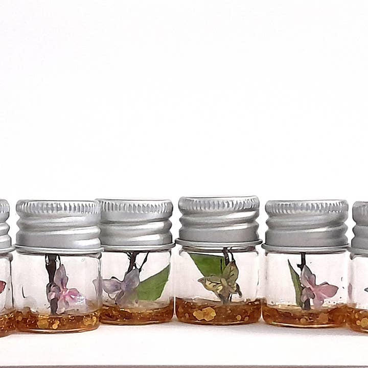 SUPERAWWWSOME - Vente Plantes artificielles - Bouteille de Spécimen de Papillon, Miniature de Maison de Poupée, cadeau nature10