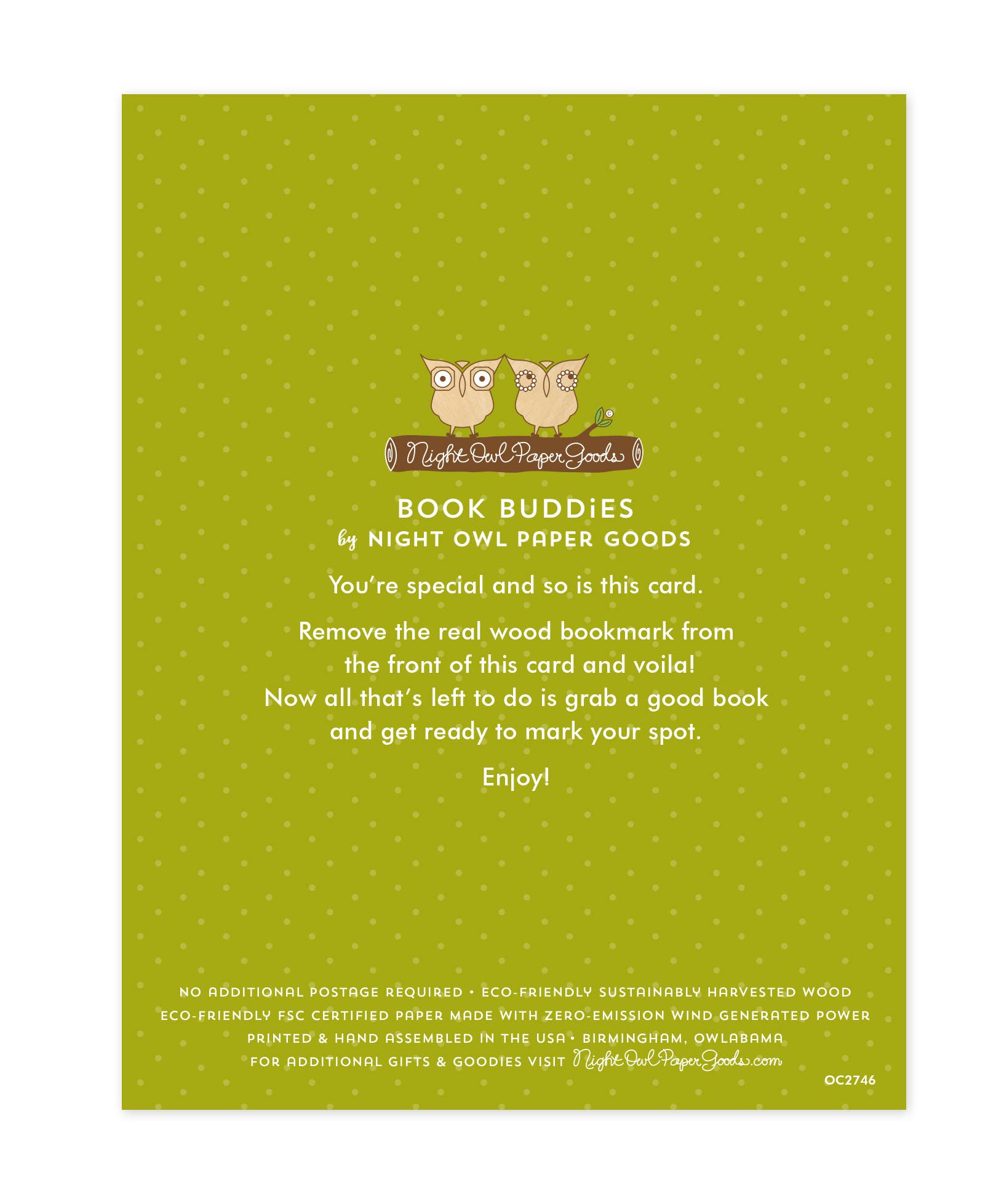 Night Owl Paper Goods - Wholesale Birthday Card - Foxy Fables Bookmark Birthday Card1