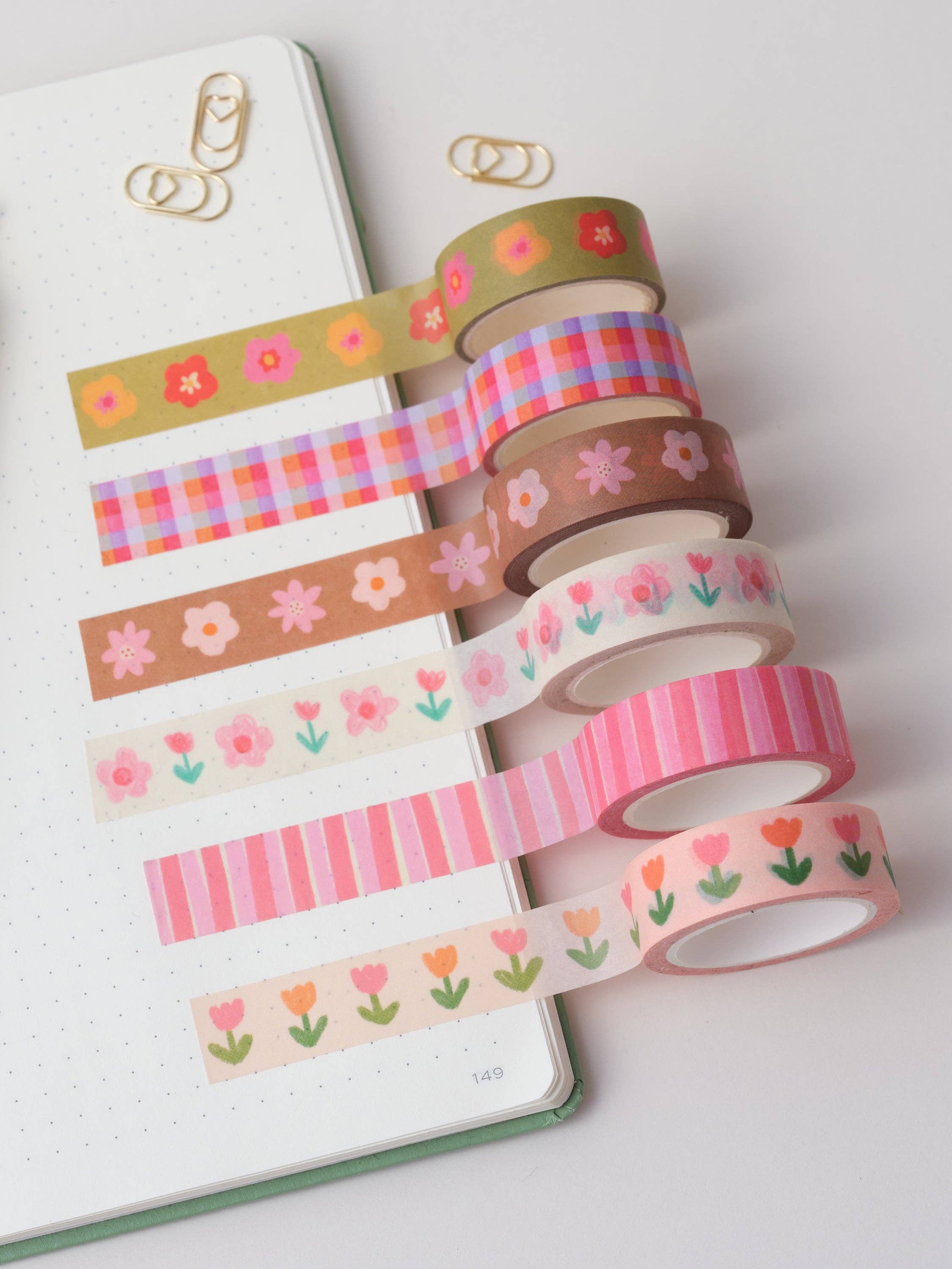 Claire Paul - Vente Rubans adhésifs Washi - Washi tape floral vert3