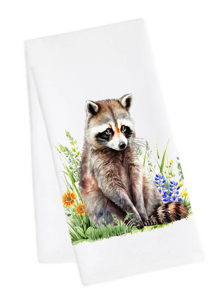 Torchon Raccoon, essuie-mains, torchon à vaisselle pour la vente par M Design Studio Gifts