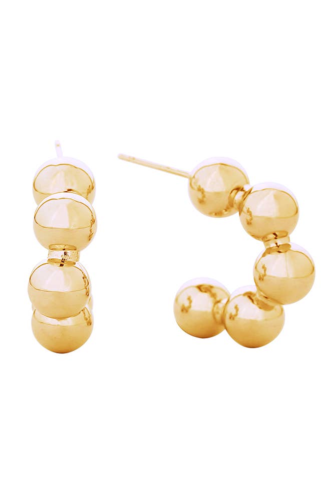 Hana - Wholesale Oorringen - 14K Oorbellen met Hoop Post met meerdere kogels0