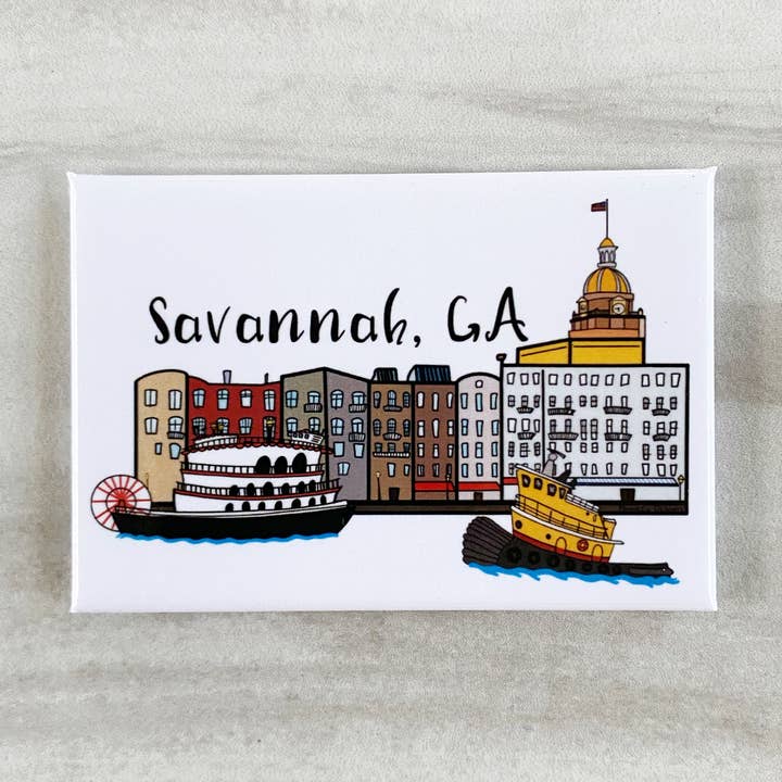 Imán Savannah River Street Georgia para venta al por mayor de Nanner Designs