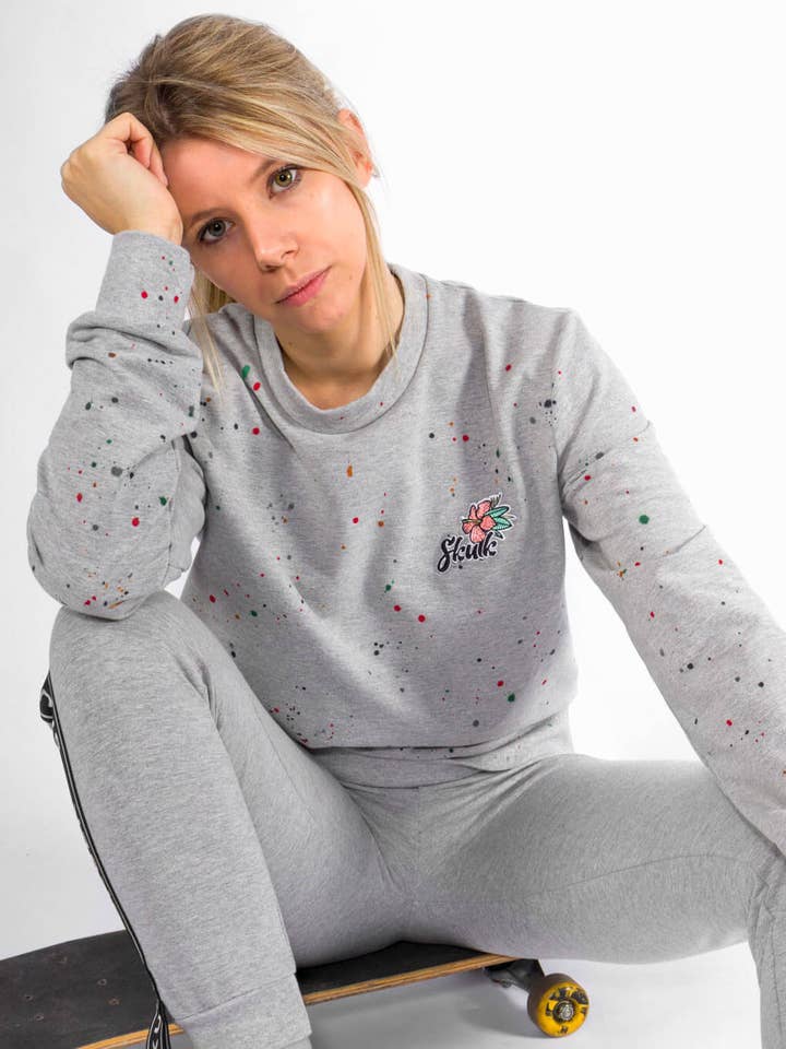 Sweatshirt Dots Grey voor wholesale door StockNow Unipessoal