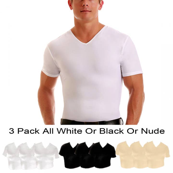 InstantFigure - Wholesale T-shirt – men's - 3-Pack Insta Slim I.S.Pro USA Big &Tall Compression V-Necks VS0003BT11