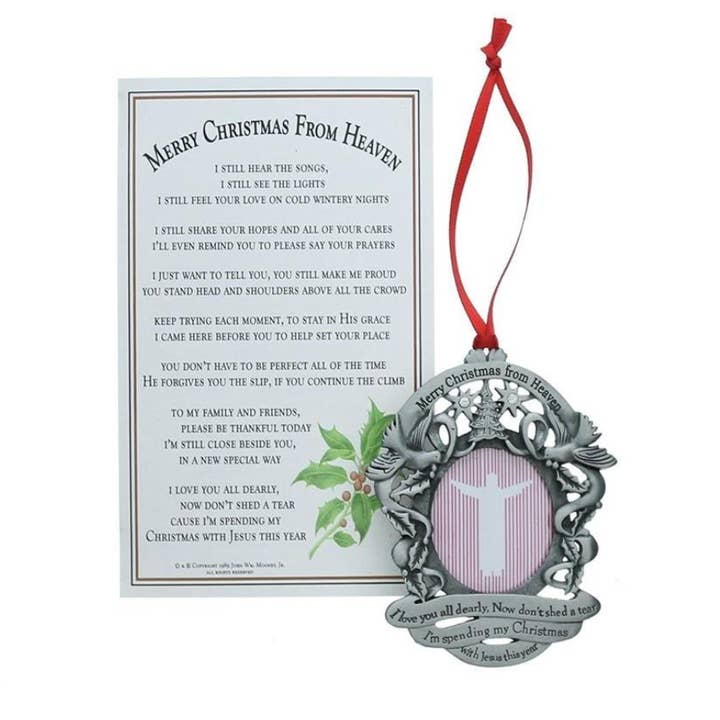 Rememberance Picture Frame Ornament for wholesale by Merry Christmas From Heaven