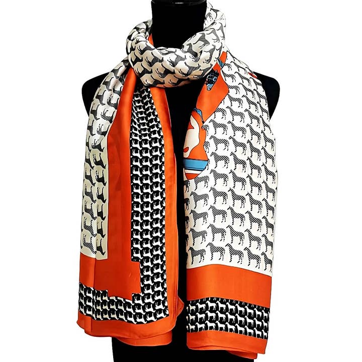 Diacly - Wholesale Scarf – Women's - Equestrian Horse Pageant Silky Rectangle Scarf