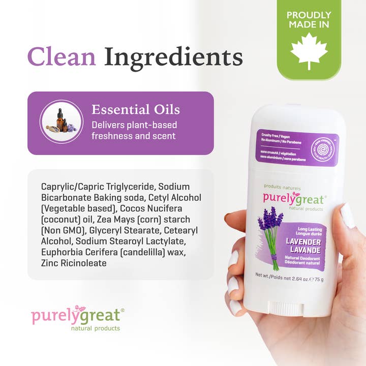Purelygreat Natural Deodorants - Wholesale Deodorant - Unisex - Purelygreat Stick Deodorant - Lavender2