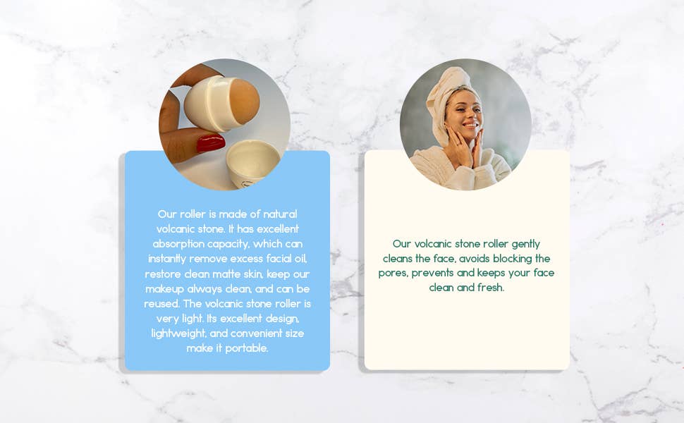 BeNat - Vendita all'ingrosso Rulli viso/di bellezza - Rullo facciale assorbente in pietra vulcanica2